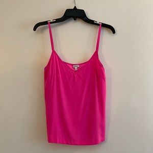 By Chance Pink 100% Stretch Silk Cami Tank-M